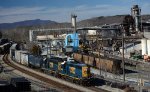 The third train of the afternoon was the CSX local L206 returning to Lynchburg after having worked the G-P paper mill in Big Island, VA.  U.S. Pipe facility to the right.  Tobacco Row Mountain in the background.